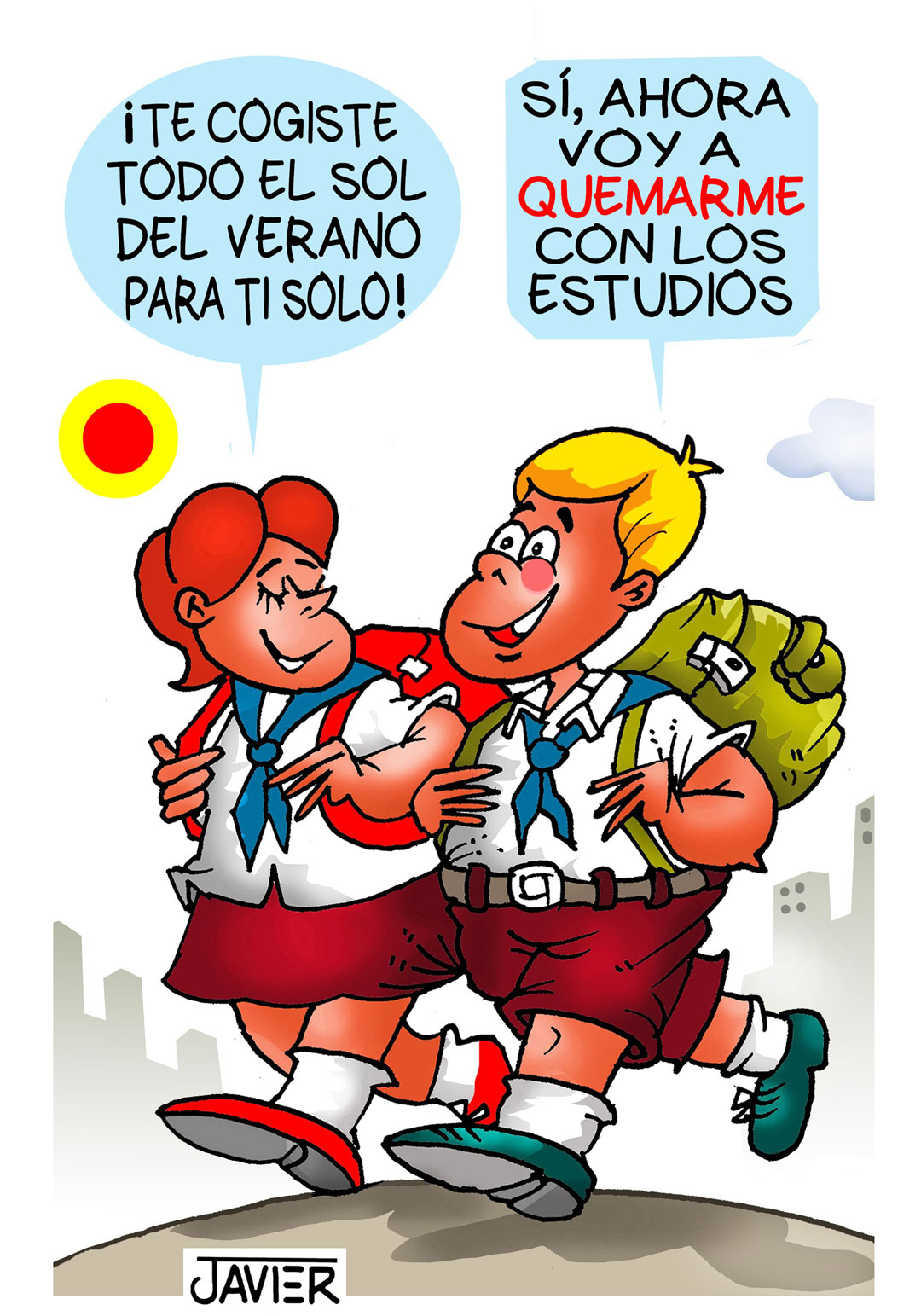 Caricatura de Javier sobre el curso escolar.